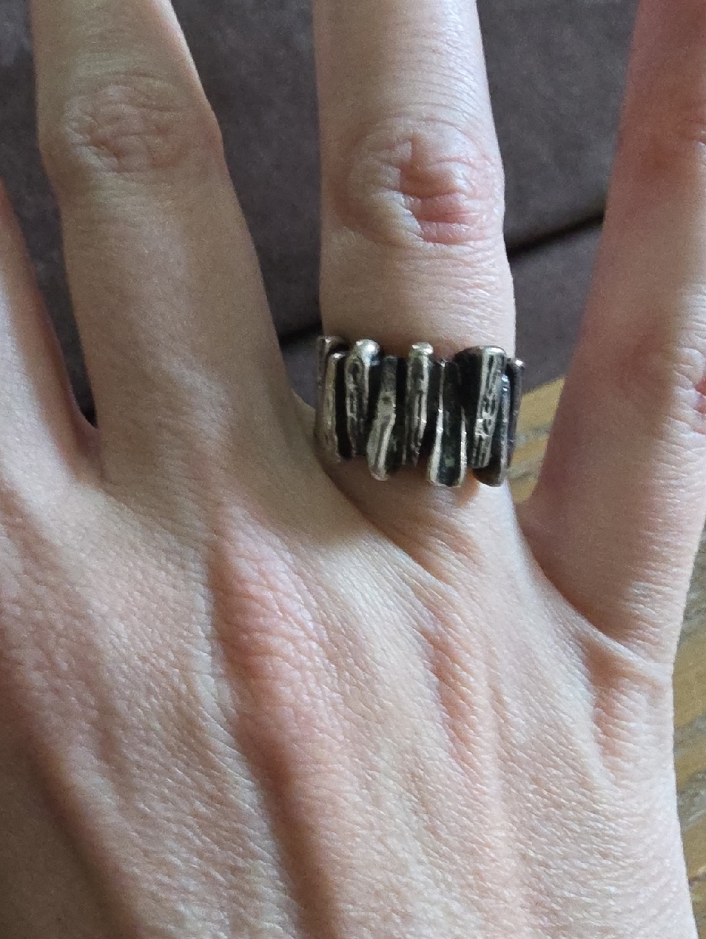 Silver Textured Band Ring - Women Jewelry
